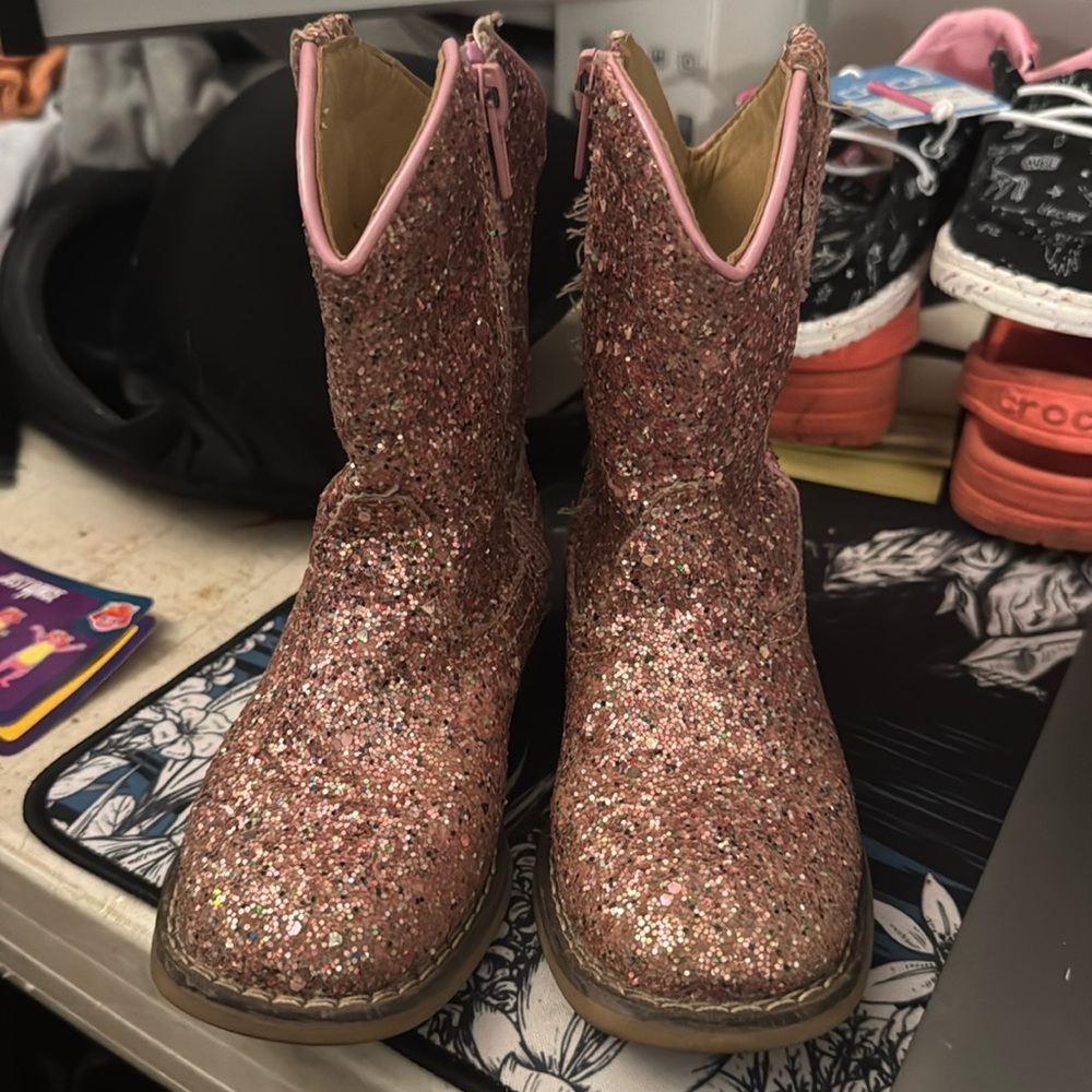 ROPER Toddler-Girls' Glitter Galore Western Boot Square Toe Size 7